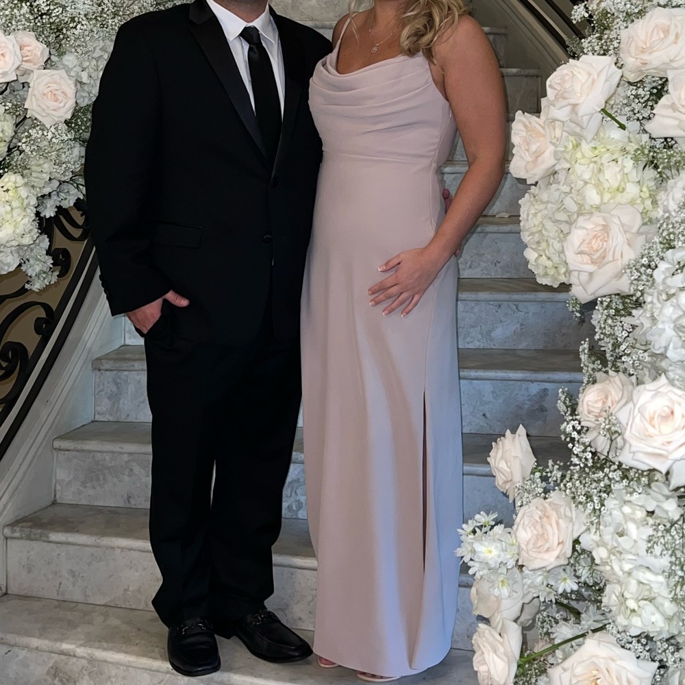 Worn one night - size 10 hemmed 5’5 with small heels